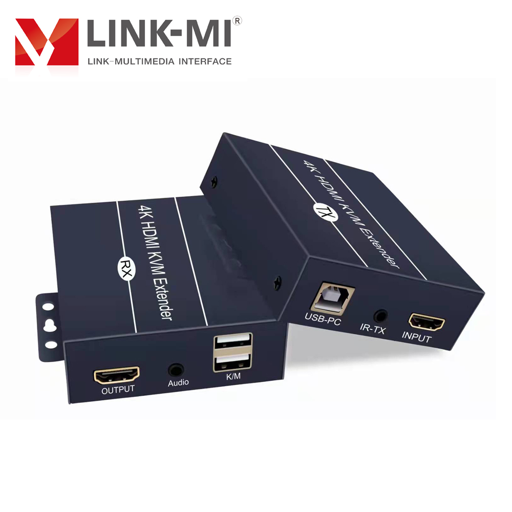 Cat5e/6 ̺   ִ LINK-MI 120m 4K HDMI KVM ͽٴ IR/3.5  hdmiִ USB Ű  콺 